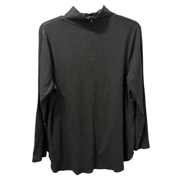 Chicos Womens Gray Turtleneck Long Sleeve Top Sz XL Gray women shirt - Picture 9 of 12